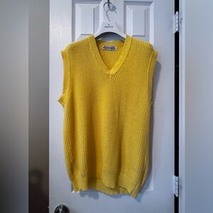 Gap Vintage 1980s Yellow Sweater Vest - Size Small